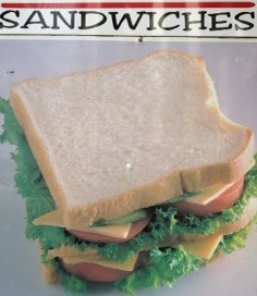 White bread sandwich with lettuce tomato cheese